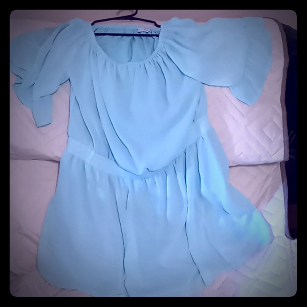 Light seafoam chiffon romper